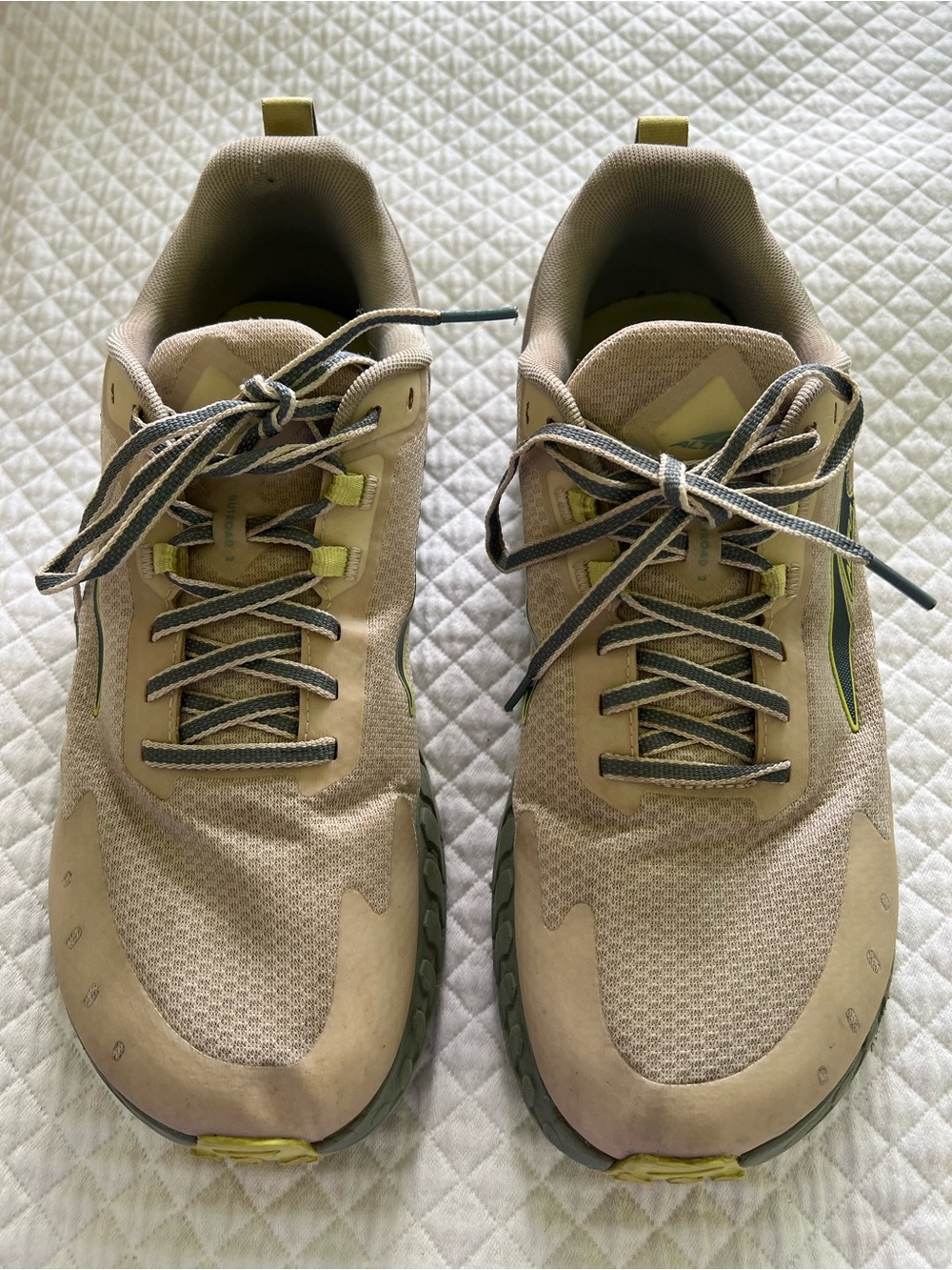 Altra Men's Beige and Green Trail Running Shoes